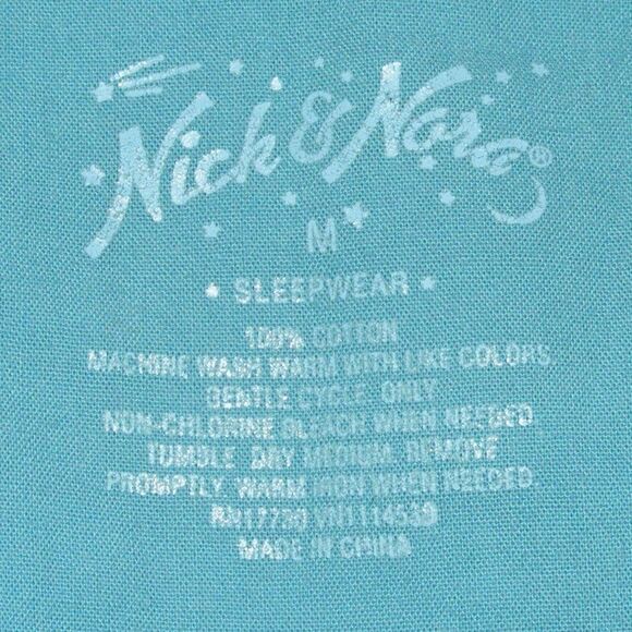 NICK & NORA Pajama Top, M, Blue, Sock Monkey Daily Tasks, Long sleeves, Fleece - Picture 8 of 8